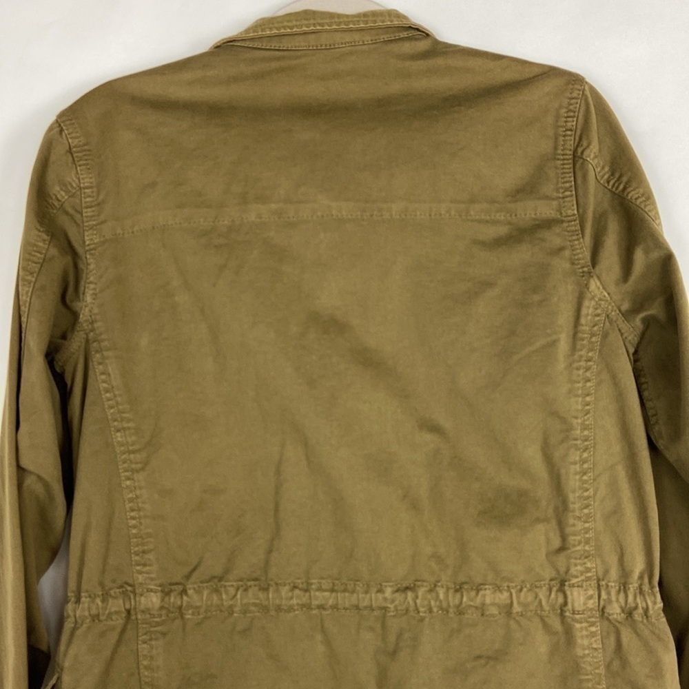 Lucky Brand Utility Jacket Color Army Green Cinch Waist Long Sleeve Coat - Picture 16 of 16